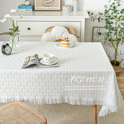 ins风桌布针织布艺餐桌布蕾丝，茶几盖布高级感圆形书桌台布长方形