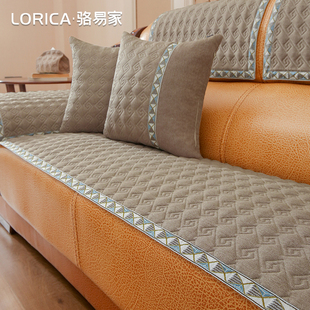 骆易家老式真皮沙发垫专用防滑坐垫皮质沙发保护套罩四季通用