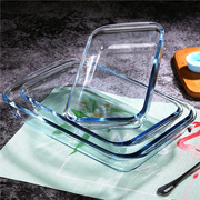 高硼硅玻璃烤盘长方形，菜盘家用大号蒸鱼盘微波炉餐盘创意焗饭盘