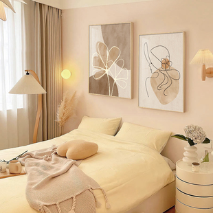 奶油风卧室装饰画房间，高级感床头挂画抽象简约墙面客厅画餐厅壁画