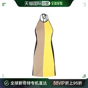 香港直邮潮奢 Sunnei 女士黑色黄色浅褐色白色棉质连衣裙