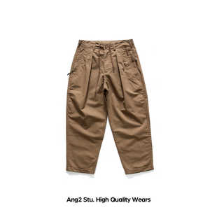 Ang2 Stu 细节狠货 日系复古男式宽松双褶锥形宽松工装休闲裤