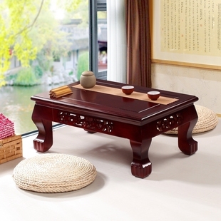 实木雕花飘窗桌欧式榻榻米茶几现代简约炕桌和室几阳地台矮桌