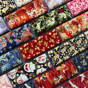 日本和风烫金棉布家居布艺，手工拼布diy面料日式纯棉服装印染布料