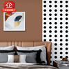美式轻奢风格墙纸千鸟格，黑白圆点复古咖啡色客厅卧室波点背景壁纸