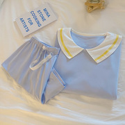 月子服女产后5月份6纯棉哺乳短袖套装夏季薄款孕妇睡衣产妇喂奶衣