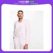 香港直邮潮奢 ASOS 男士设计紧身浅粉色西装外套