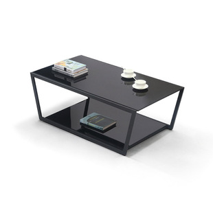 茶几简约现代钢化玻璃客厅个性家具组合创意小户型办公室黑色茶台
