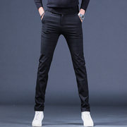 韩版西裤男士弹力商务休闲裤雅痞，格子裤英伦西装裤，黑色长裤条纹裤
