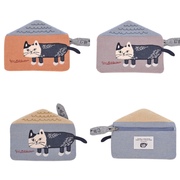 日本kusuguru刺绣爬猫零钱包 手拿包卡包纸巾包小物手纳包882