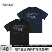 「Babugge」！原创设计感美式水印花短袖T恤男女复古宽松T恤