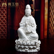 德化白瓷观音菩萨佛像供奉陶瓷家用雕塑观世音菩萨神像摆件
