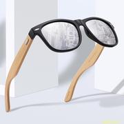 欧美木质太阳镜墨镜男士复古竹木眼镜女士防晒米钉太阳眼镜