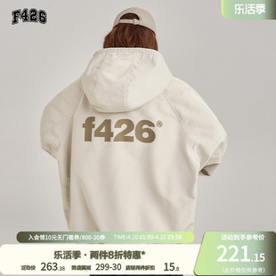 f426店国潮牌春季美式情侣宽松工装，连帽后背logo夹克外套