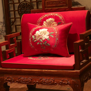 新中式红木沙发坐垫带靠背古典实木家具椅垫罗汉床垫子五件套定制