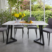 北欧岩板桌大理石餐桌轻奢意式极简大饭桌长方形，高端餐桌可定制
