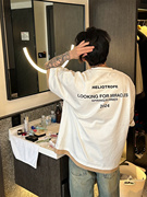 原创设计师假两件拼接T恤男士字母印花韩版短袖休闲宽松垂感上衣