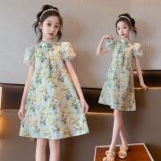 女童夏季连衣裙2023年女孩古风公主裙薄款中国风刺绣大童裙子
