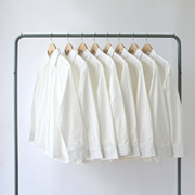 春夏薄款白色米白色，水洗全棉纯棉衬衫长袖，男女宽松bf风潮流