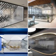 透光不透明磨砂镂空静电玻璃，贴膜定制腰线防撞办公室玻璃门纸现代