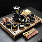 紫砂陶瓷功夫茶具套装家用茶杯，简约办公实木，小茶盘抽屉式茶台整套