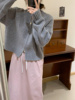 此外 小个子短款圆领拉链针织开衫女秋季显瘦韩版毛衣外套潮