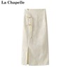 拉夏贝尔lachapelle春季2024款新中式提花，半身裙盘扣流苏包臀裙
