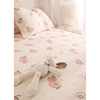 水蜜桃兔子兔年纯棉韩式双层纱甜美可爱清新床单，枕套被套床笠