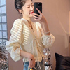 新中式白色衬衫女韩版时尚蕾丝绣花上衣韩版减龄气质休闲上衣外套