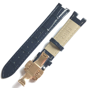 罗西尼5744手表皮带配件真皮表带蓝色带扣