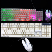 。米狼t6键盘鼠标套装，悬浮按键三色背光，呼吸灯游戏家用usb键鼠套