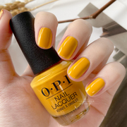 美国opi指甲油l23亮黄色，奶油黄柠檬黄显白亮丽洋气持久脚