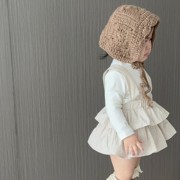 韩版春秋季百日宴周岁女宝婴儿衣服打底衫公主背带连衣包屁裙套装