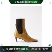 香港直邮潮奢 TOTÊME 女士 50 小跟鳄鱼纹皮质靴子