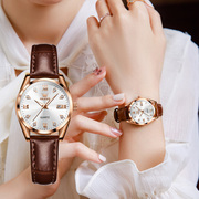 瑞士认证名牌女士手表，女表简约时尚，品牌皮带款名表石英表