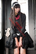 轻音少女秋山澪黑演出装cosplay承接各种动漫，服装假发定制