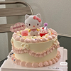卡通烘焙蛋糕装饰可爱粉色kt猫摆件小仙女生日甜品台城堡硅胶模具