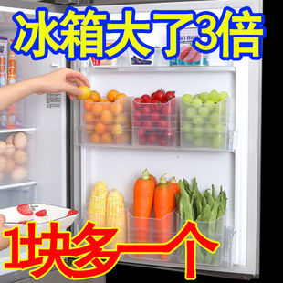 冰箱收纳盒侧门食品，食物分类姜蒜蔬菜保鲜盒水果，杂物塑料储物盒