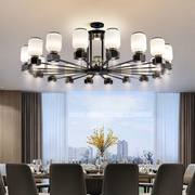 新中式带射灯吊灯超大客厅吸顶灯酒楼包厢饭店包间家用圆桌餐厅灯
