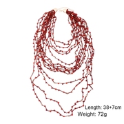 欧美多层串珠项链波西米亚复古颈链民族风天然女个性项链饰品