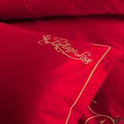 枕套一对装全棉结婚大红色刺绣枕头套纯棉高端婚庆枕芯套4874