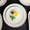 日式陶瓷盘子家用创意碗碟，网红ins风，牛排西餐盘复古白色菊皿餐具