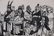 三国演义人物长卷挂画中国特色剪纸手工，剪纸长卷画轴出国送人