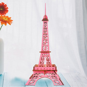 巴黎埃菲尔铁塔木制3d立体仿真diy模型手工，拼装趣味玩具正版