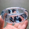 天然水晶手镯黑云母，稀有矿石蓝铁矿石手镯，超宽版58圈口一物一图