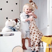 ins北欧儿童可爱长颈鹿公仔毛绒，玩具抱枕玩偶宝宝睡觉抱枕可站立