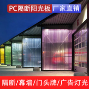 pc插接阳光板3040mm隔断移门，屏风透明磨砂，彩色背景幕墙广告装饰