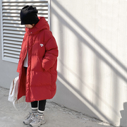 韩国童装儿童羽绒服中长款过膝加厚冬装男童女童宝宝学生洋气外套