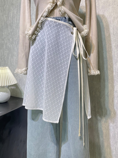 韩国高品质一片式绑带网纱裙帘时髦叠穿单品氛围感蕾丝屁帘儿围裙