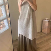 中长款镂空无袖裙子针织衫背心冰丝薄款防晒空调罩衫连衣裙女夏季